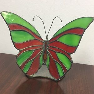 Stained glass butterfly figurine/ candle holder 🦋